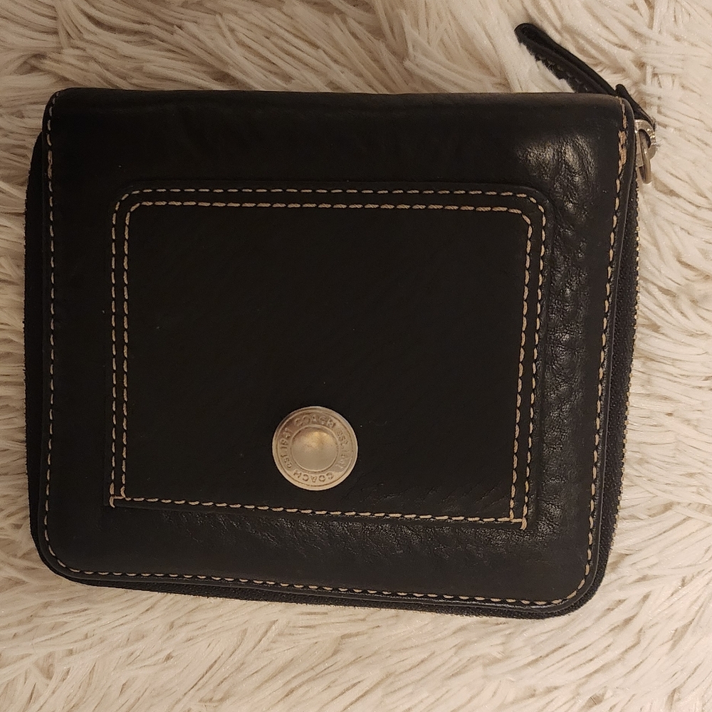 Coach Black Pebble Leather Wallet